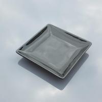 Assiette carree noire3