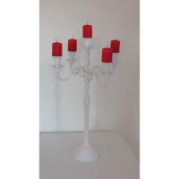 Chandelier blanc 5 branches avec bougies