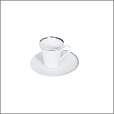 Elipse argent tasse a cafe et sous tasse