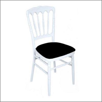 Chaise blanche 'Napoléon III' - Assise noire