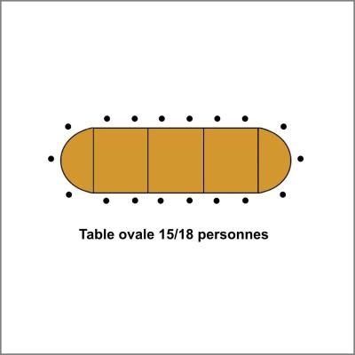 Table ovale 15 a 18 personnes bois 2