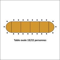 Table ovale 19 a 22 personnes bois