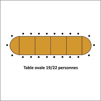 Table ovale 19 a 22 personnes bois