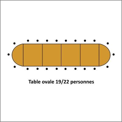 Table ovale 19/22 personnes