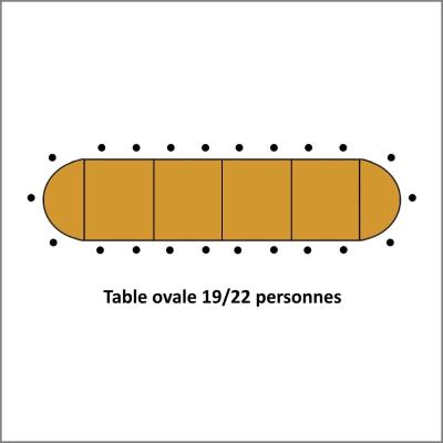 Table ovale 19 a 22 personnes bois