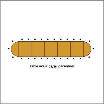 Table ovale 23/26 personnes
