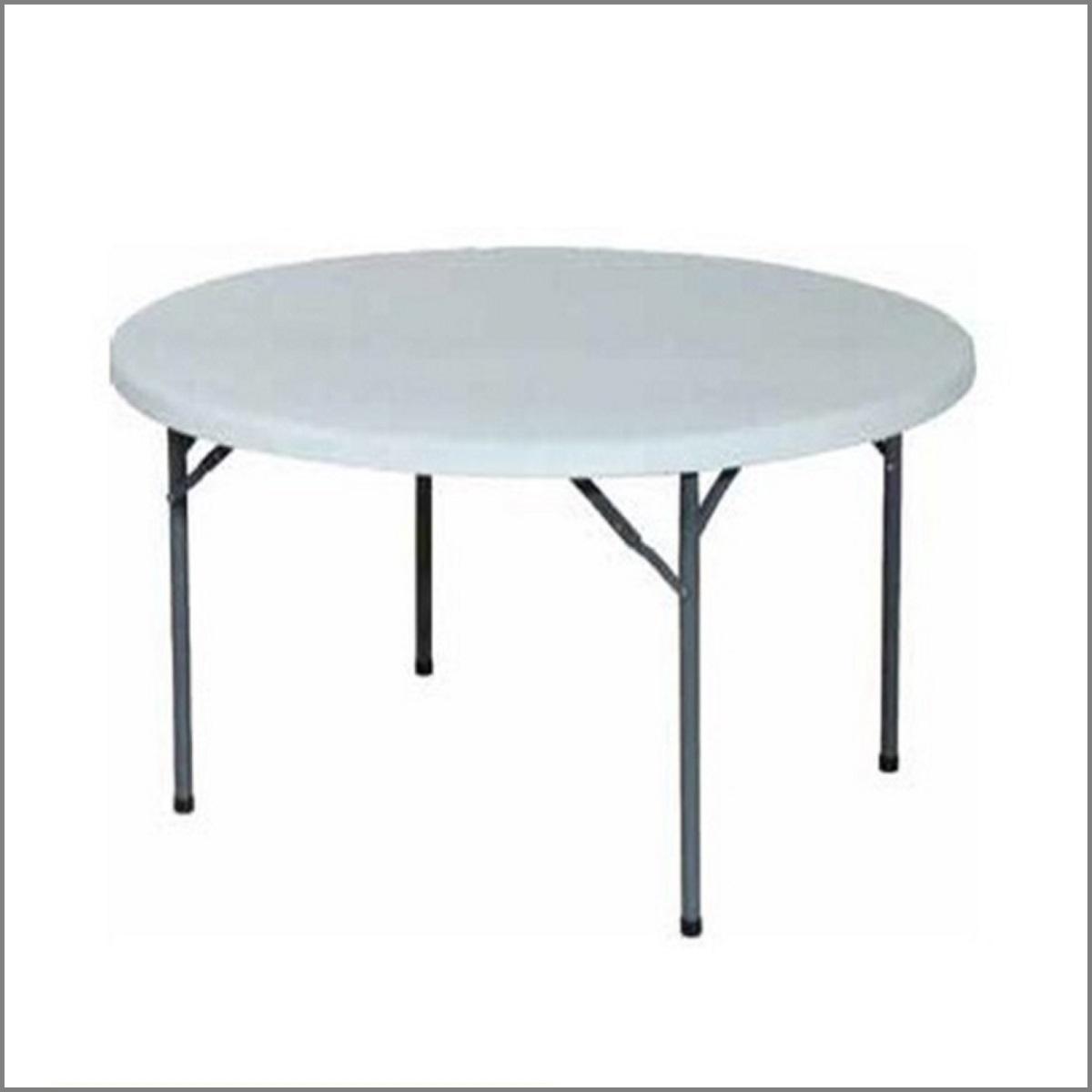 Nappe blanche table ronde de 8 personnes